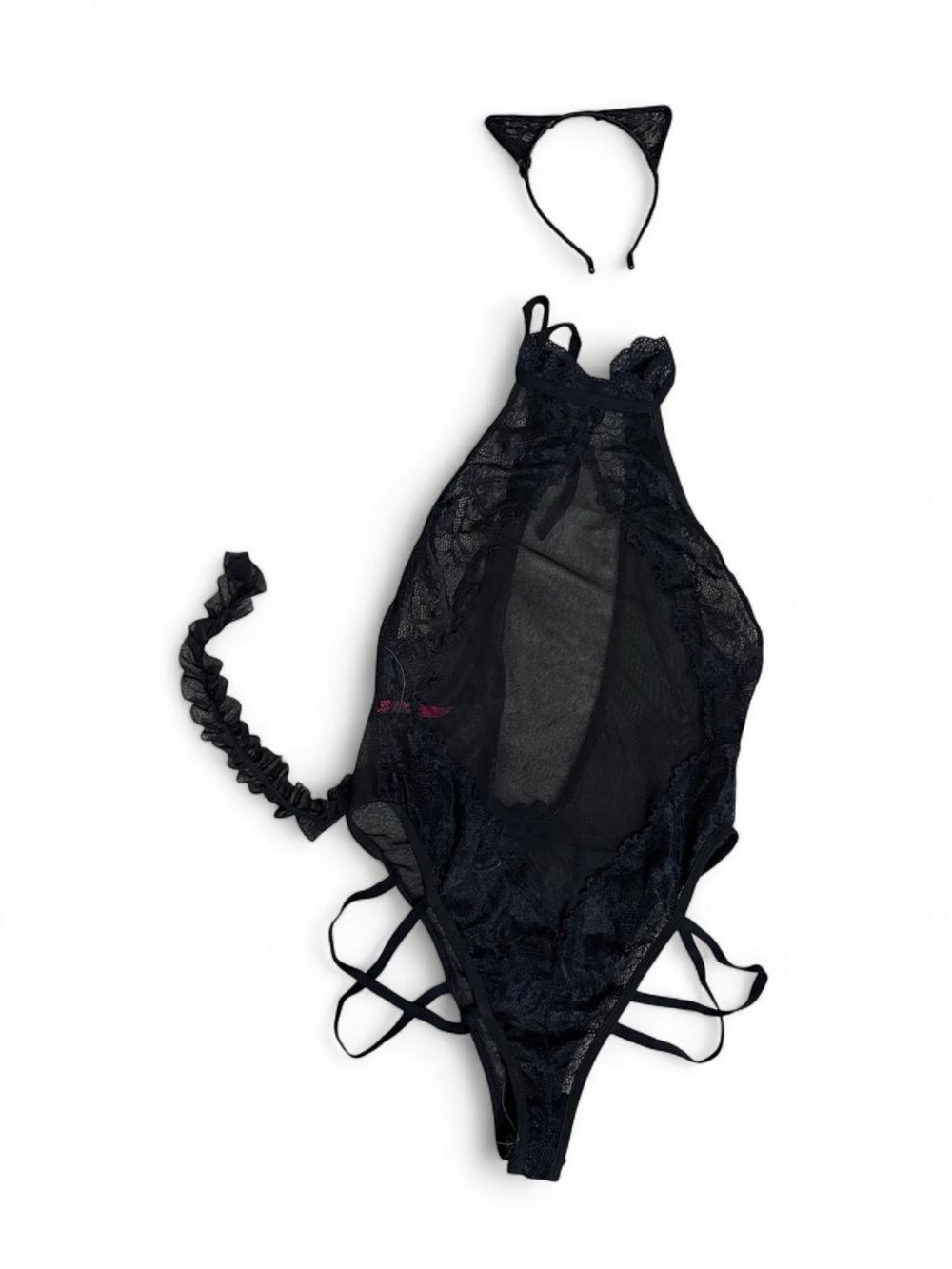 Seven til Midnight Black Lace Mesh
Cat Kitten Teddy Bodysuit Set Headband Tail